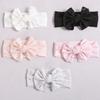 Hollow Bow Baby Headband Solid Color Nylon Elastic Wide Hairbands 0-2Year Boy Girl Bowknot Headdress Kids Hair Accessories