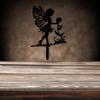 1pc Wrought Iron Ground Stake Elf Garden Decoration Valentine Yard Insert Rustproof Craftsmanship