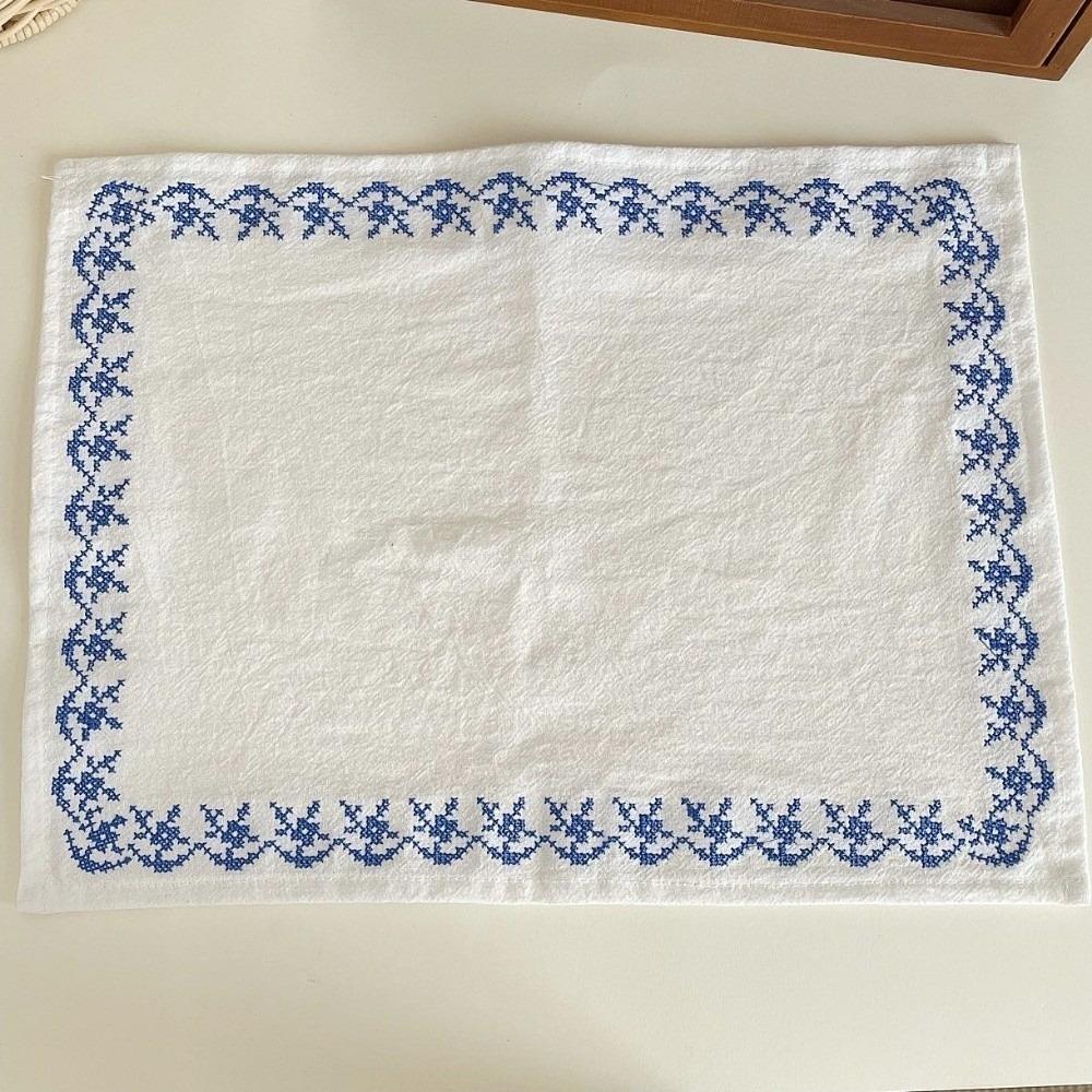 Square Cup Mat Cotton photo background cloth New Western Food Mats Table Decor