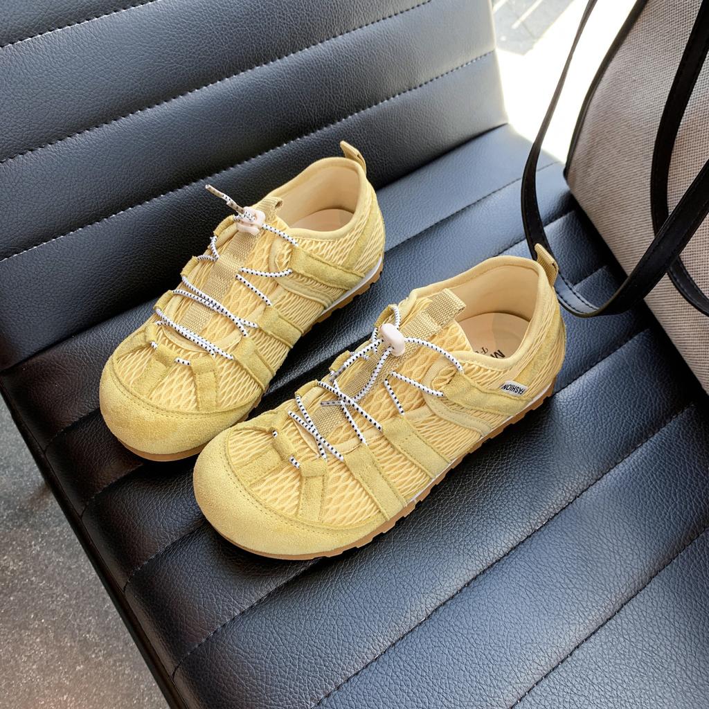 Breathable Mesh German Training Shoes Women's 2025 Summer New Popular Niche Retro Forrest Gump Shoes Flat Casual Sports Shoes