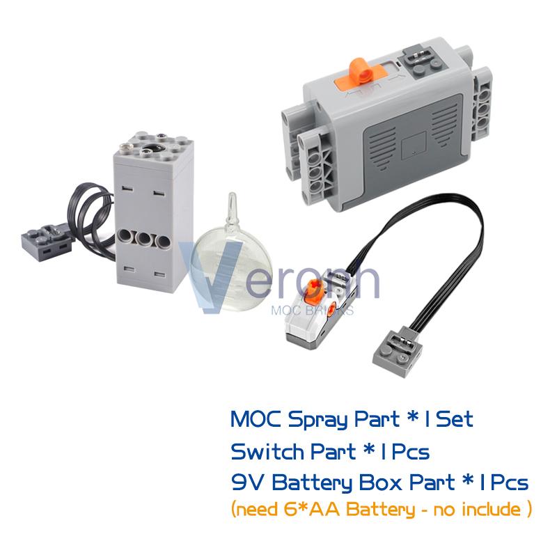 Technical Spray Exhaust Red Light Modified Unit Building Blocks Compatible MOC Supercar Train Castle Military Series Bricks Toys