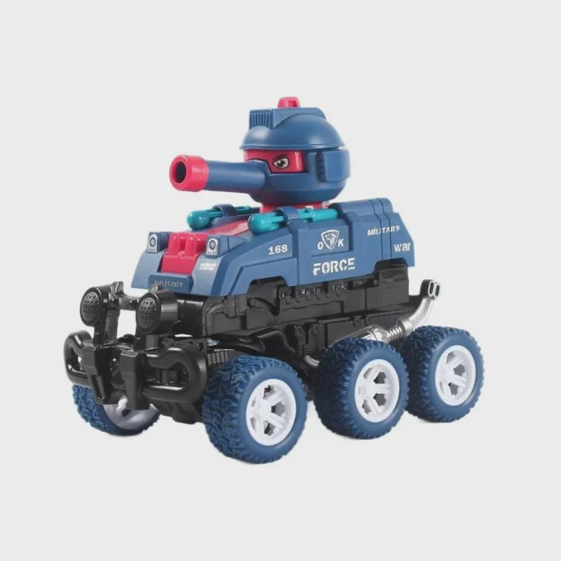 6-Wheel Climbing Inertia Tank Toy: Shell Launching Collision-Resistant Car for Kids