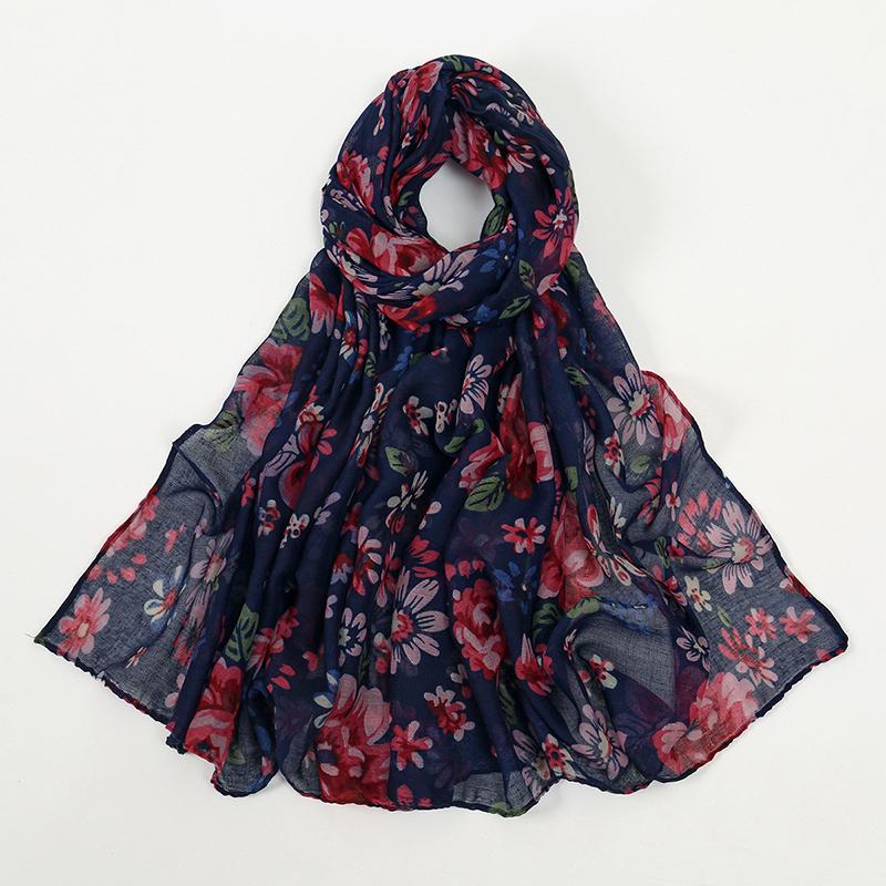 Elegant Women Retro Silk Scarf Print Wrap Shawl Lady Bandanas Hijab Boho Beach Long Scarve Pareo Headscarf Fashion Korean New