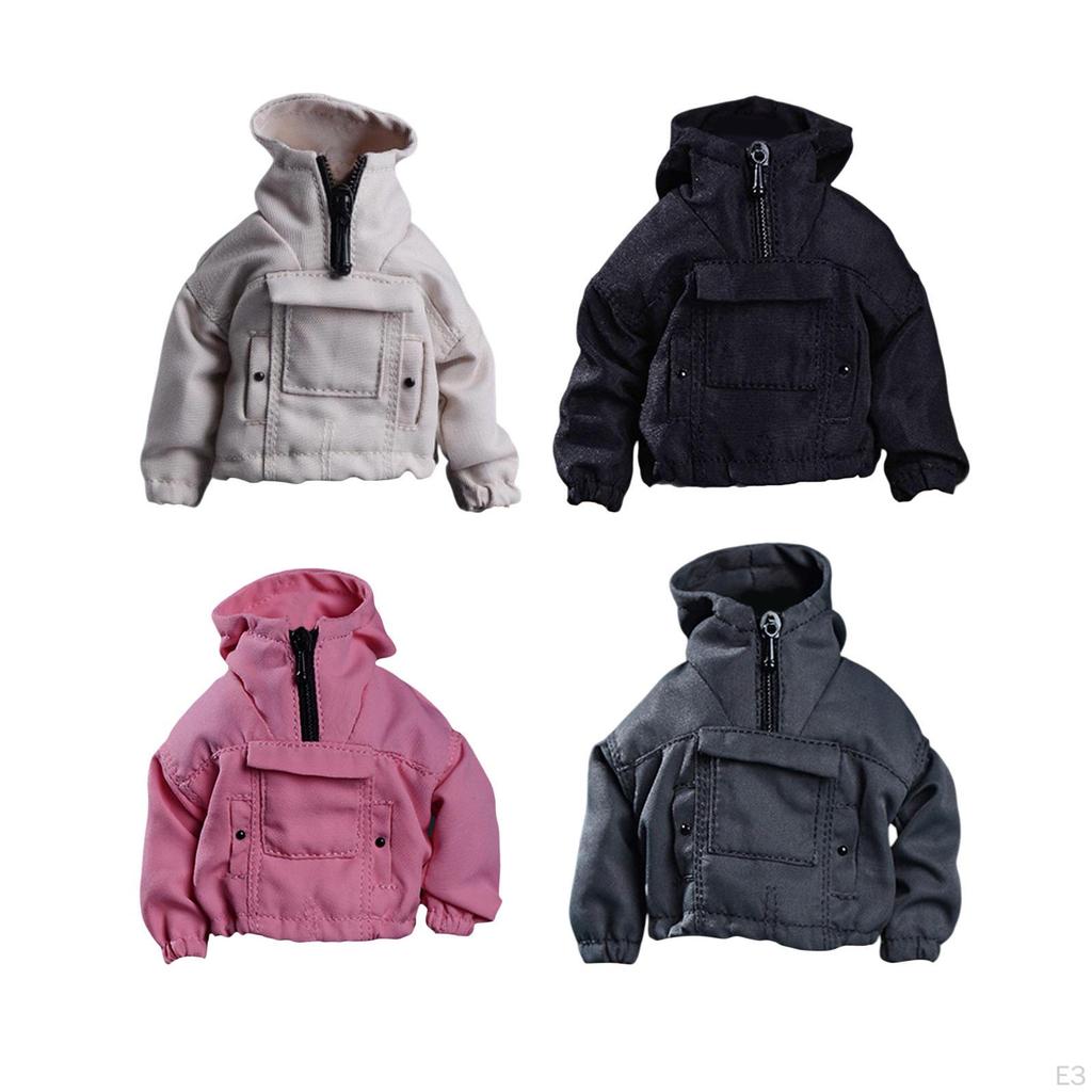 1/12 Male Action Figure Hoodies Long Sleeve Pullover Sweatshirt for 6'' Figures BJD Doll Body