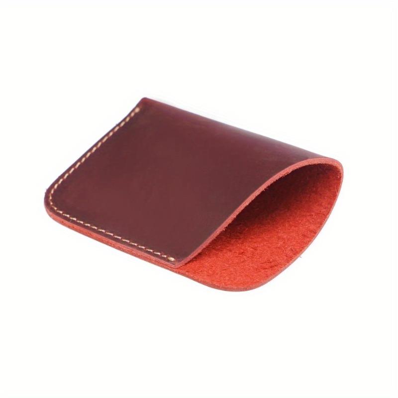1 Pc Portable Leather Money Bag Hand-Stitched Vintage Cowhide Wallet Card Holder Pouch Organizer