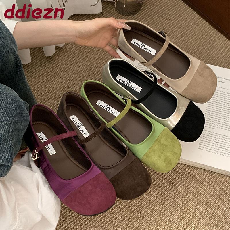 Fashion Female Shallow Footwear Round Toe Women Ballet Flats Shoes Casual Soft Fashion Buckle Strap Ladies Mary Janes Flats Shoes