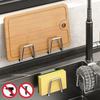 Stainless Steel Sponges Holder Waterproof Self Adhesive Drain Drying Rack Multi-Functional Kitchen Wall Hooks Home Kitchen Tools