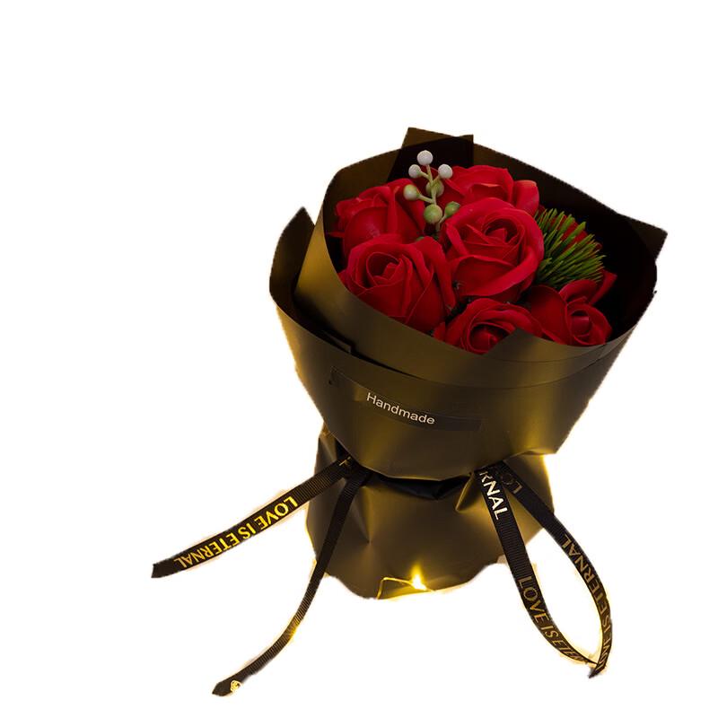 7 Red Everlasting Soap Roses Bouquet