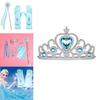 Coroană de Plastic Prințesă Elsa din Frozen Baghetă Magică Colier Cercei Fundă Mănuși Perfecte Pentru Petreceri Și Adunări