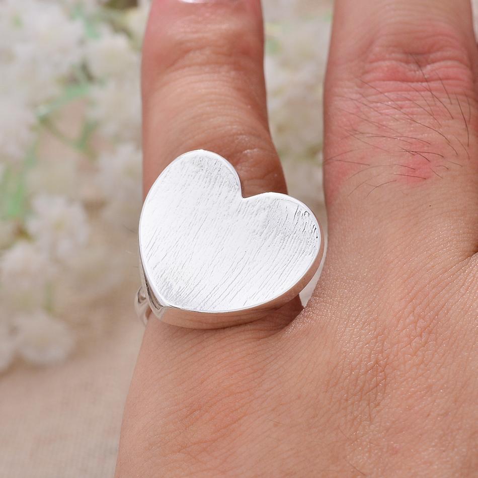 New Arrival Romantic Big Love Heart Platinum Plated Ladies Open Rings For Girlfriend Valentine's Day Gifts Never Fade