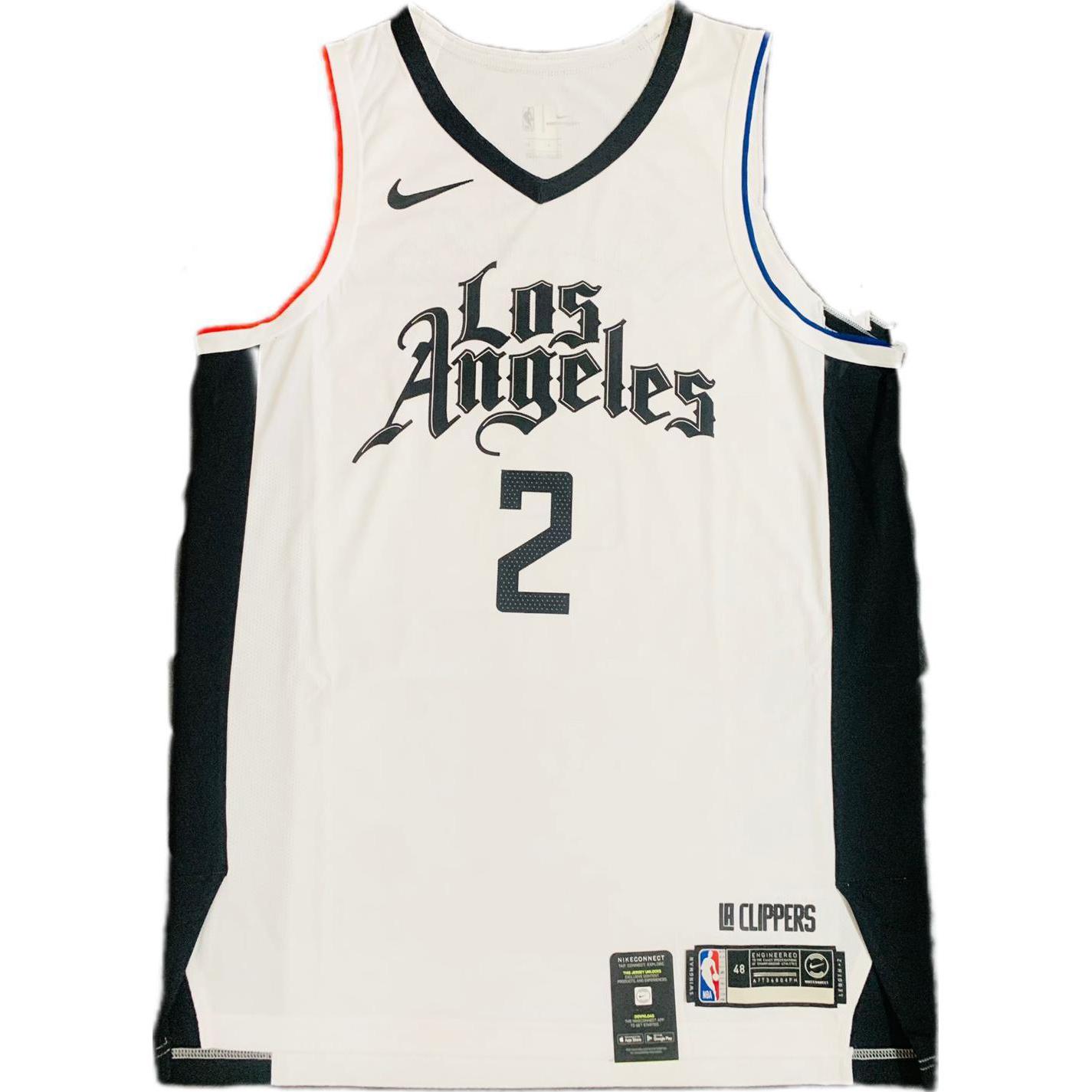 

Nike X NBA Collaboration Letter Print Logo Home 19-20 Season Los Angeles Clippers 2 Leonard AU Player Edition Basketball Jersey Men jersey AV4581-101 L