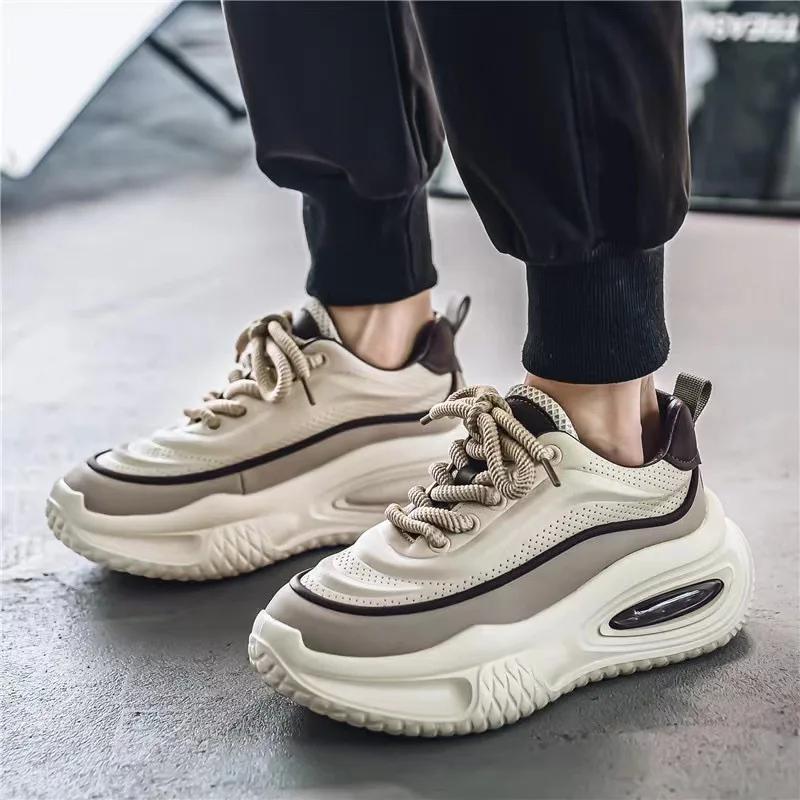Fashion Men's Casual Shoes 2024 New Men's Sneakers Hot Sell Shock-absorbing Soft-soled Men's Platform Shoes Tenis Masculino