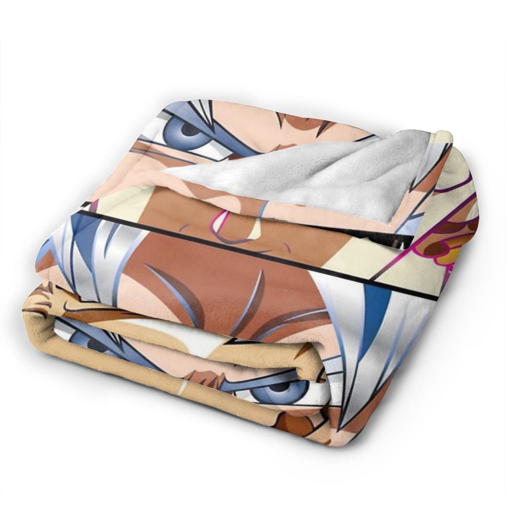 DBZ Blanket Velvet Summer Air Conditioning Super Saiyan Breathable Warm Throw Blankets for Bed Office Rug Piece