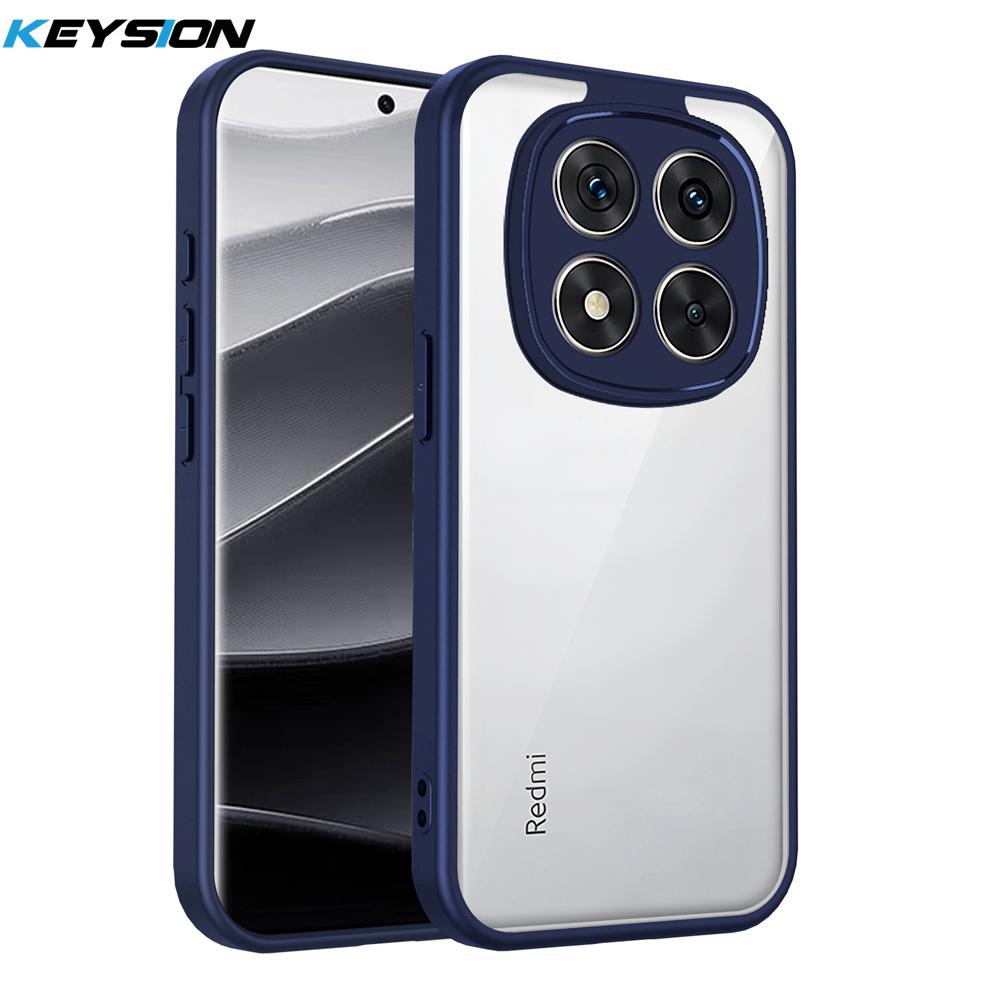 KEYSION Transparent Phone Case for Redmi Note 15 Pro 4G 15 Pro+5G Silicone+PC Clear Shockproof Phone Cover for Redmi Note 15 5G
