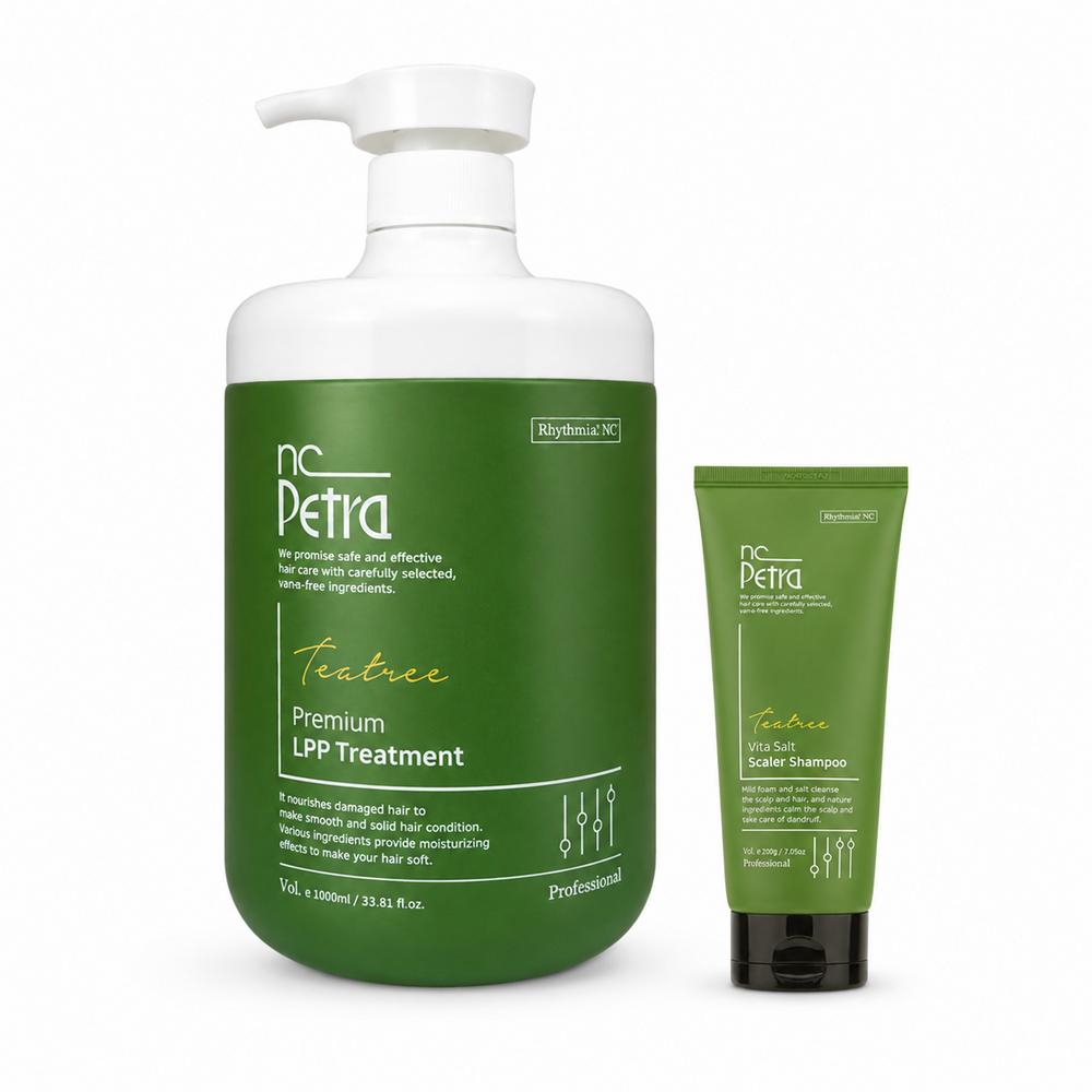 NC Petra Premium Tea Tree LPP Treatment Professional Salon Use For Damaged Colored Hair, Refreshing Scalp 1 Pcs 1.2L