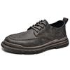 Men's Shoes Fashion Casual Leather Shoes British Style Lace-up Leather Shoes Retro Business Dress Small Leather Shoes
