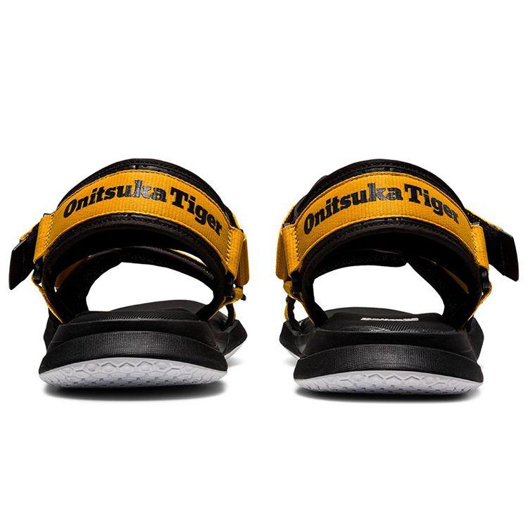 Onitsuka Tiger Ohbori Strap Casual Versatile Beach Sandals Unisex Sandals Black Yellow 1183B305-750