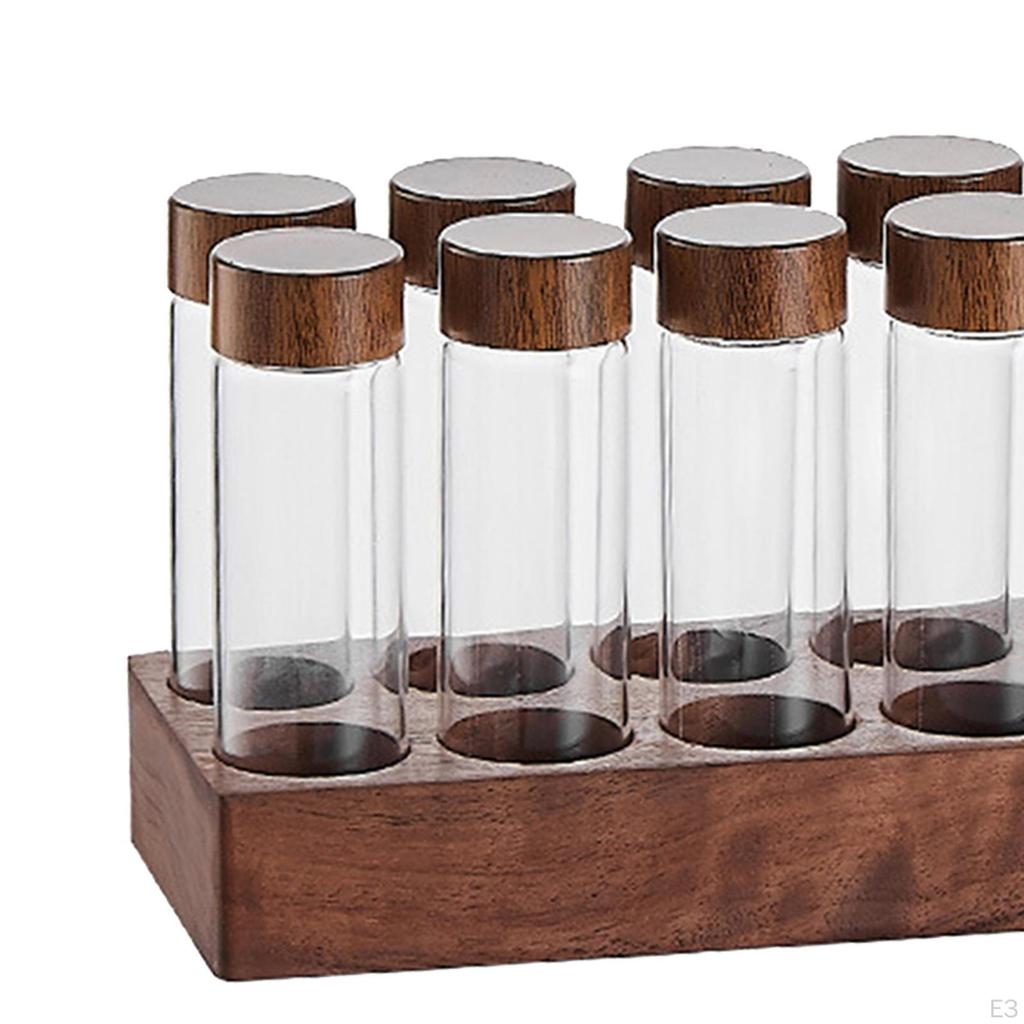 Coffee Tubes, Bean Tube Bottle, Wooden Exhibition Stand And Funnel, Storage