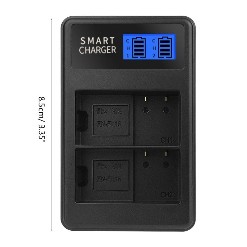 EN-EL15 LCD Double USB Charger for D500 D600 D610 D600E D7000 D7100 D7200 D800E Camera Charging Dock Accessories