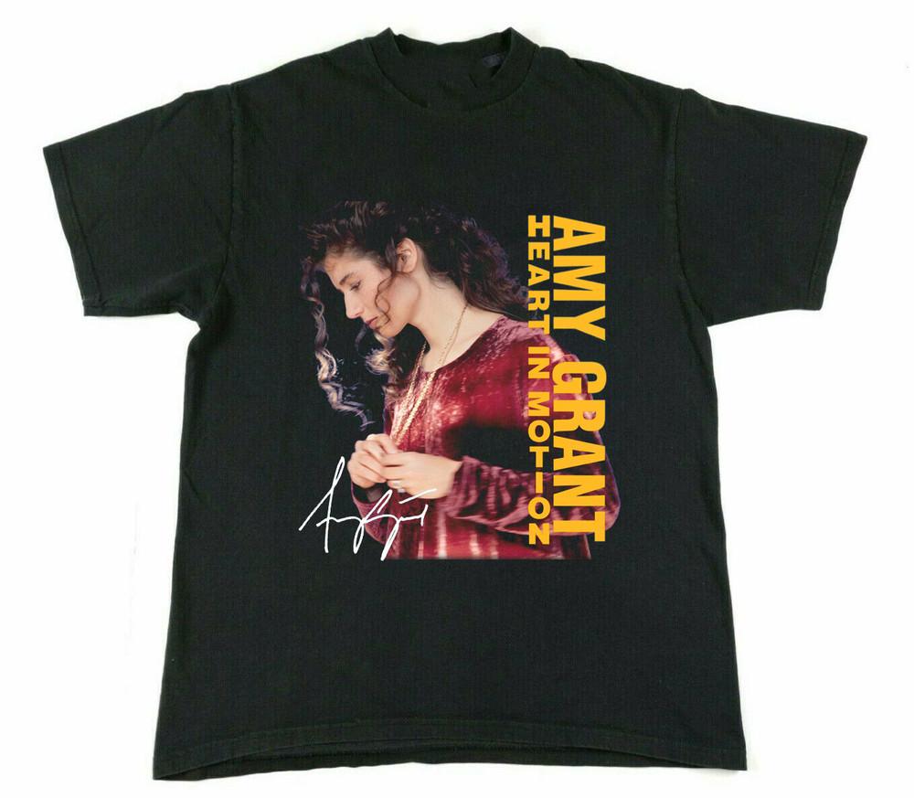 Rare Amy Grant - Heart in Motion Album Black All Size Unisex Shirt AG2383 Unisex T-Shirt XXXXL 2000₽