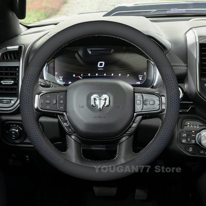 

Leather Car Steering Wheel Cover For New RAM 1500 RH0 2025 2500 700 Covers For Covers Auto interior RAM TRX Accessories 2025