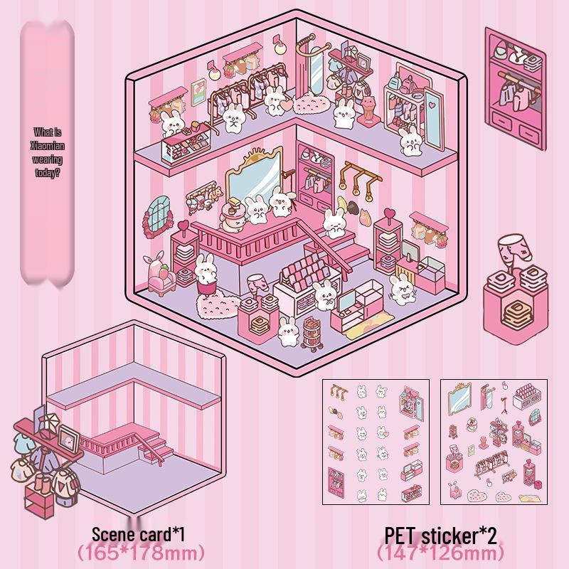 3D Capybara and Puppy Cartoon Landscape Stickers for DIY Journals and Quiet Books