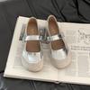 Versatile casual shallow mouth single shoes women's new summer retro fashion fairy style with skirt Velcro Mary Jane shoes