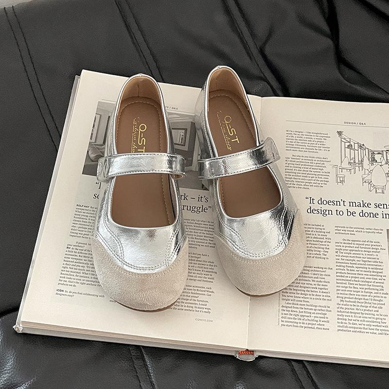 Versatile Casual Shallow Mouth Single Shoes Women's New Summer Retro Fashion Fairy Style with Skirt Velcro Mary Jane Shoes