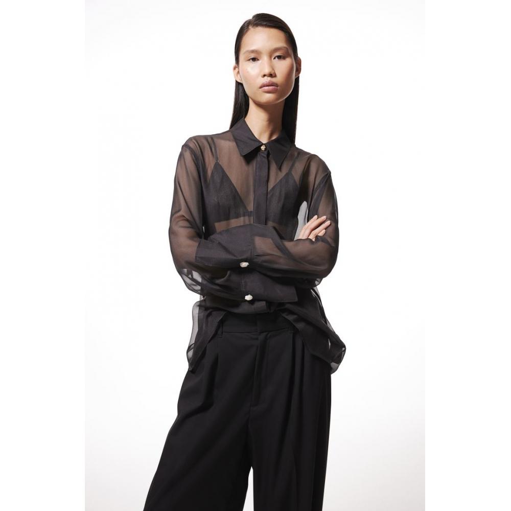 

Прозрачная рубашка HM черного цвета