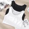 Women Breathable Chest Breast Binder Side Buckle Short Vest Tops Chest Binder Underwear Tank Tops Wireless Chest Wrap Bandage