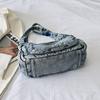 Damen Schultertasche Denim Tragetasche College Stil Umhängetasche