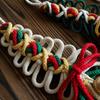 1/3Pcs Christmas Pendant with Golden Bells Colorful Rope Hand-Woven Christmas Tree Shape Seasonal Pendant Holiday Decoration
