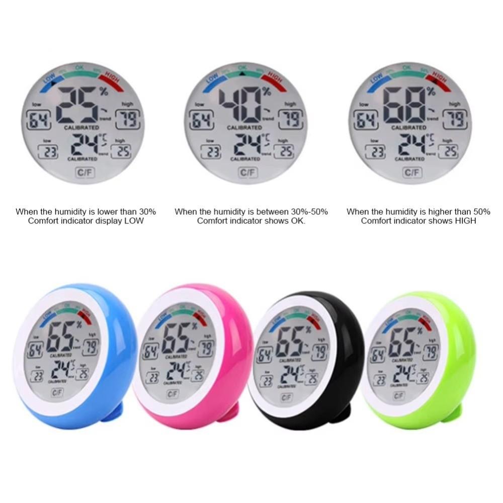 Circular Temperature Humidity Meter  Temperature Humidity Tester Alarm Clock  Car Auto