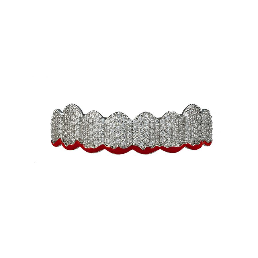 Diamond-Studded Hip Hop Grillz: European & American Style, Copper & Zircon, 10 Teeth Accessory