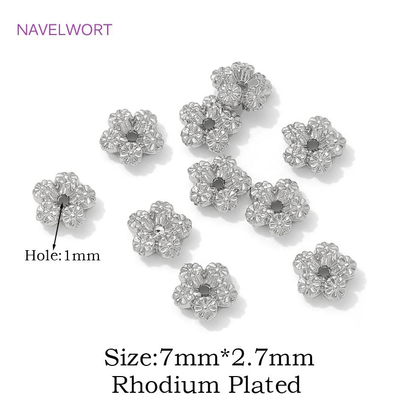 18K Gold Plated Brass Flower Spacer Beads For Jewelry Making,Separators For beads,Accessories For Bracelets,DIY Beading Supplies