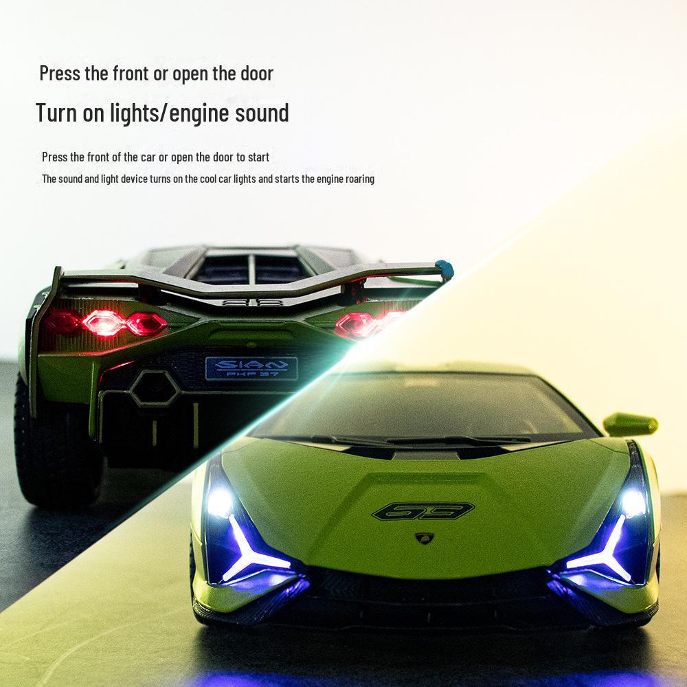 Black Mamba 1/24 Lamborghini Alloy Car Model with Pull Back Action, Sound, Light, and Upper Door Feature.