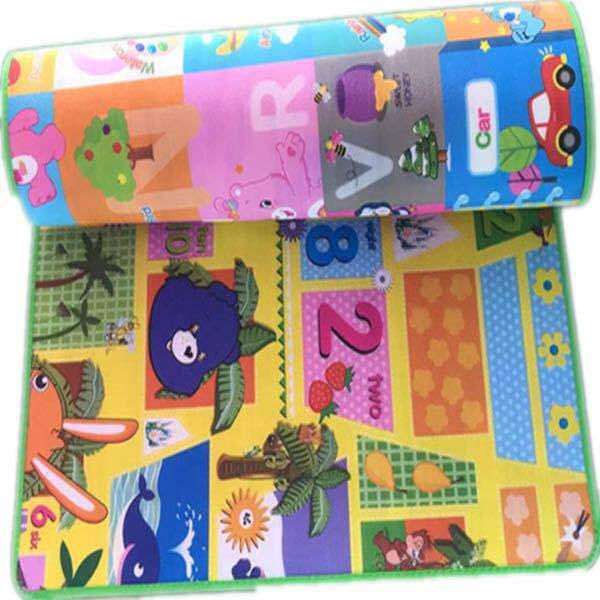 Hexagonal Princess Cartoon Crawling Mat - Coral Fleece & Ice Silk