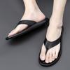 Fashion Mens Flip Flops 2024 New Slippers Men Soft Non-slip Genuine Leather Casual Beach Summer Shoes Men Sandals Black Brown