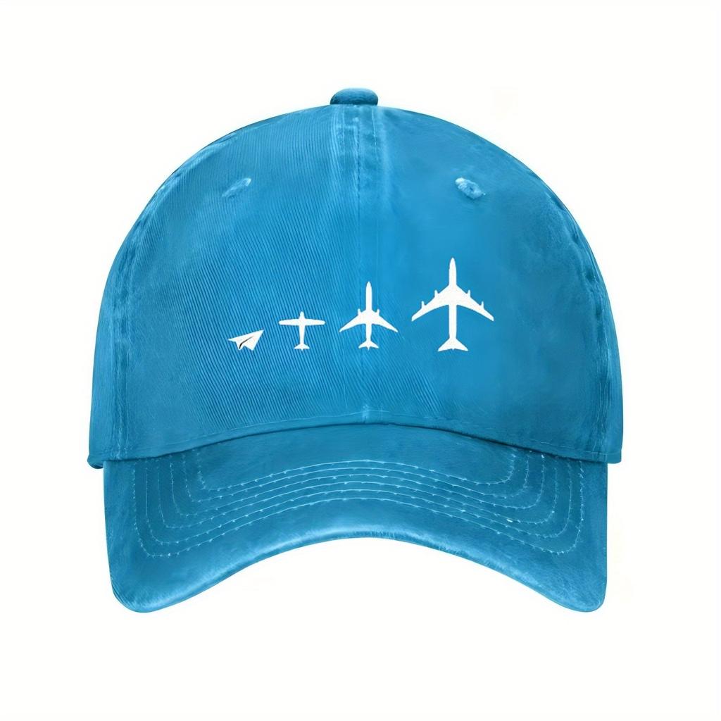 Airplane Evolution Paper Plane to Jet Baseball Cap Polyester Casual Adjustable Outdoor Hat