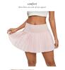 High-Waisted Pleated Sports Mini Skirt with Pockets - Women's Anti-Exposure Tennis Skirt