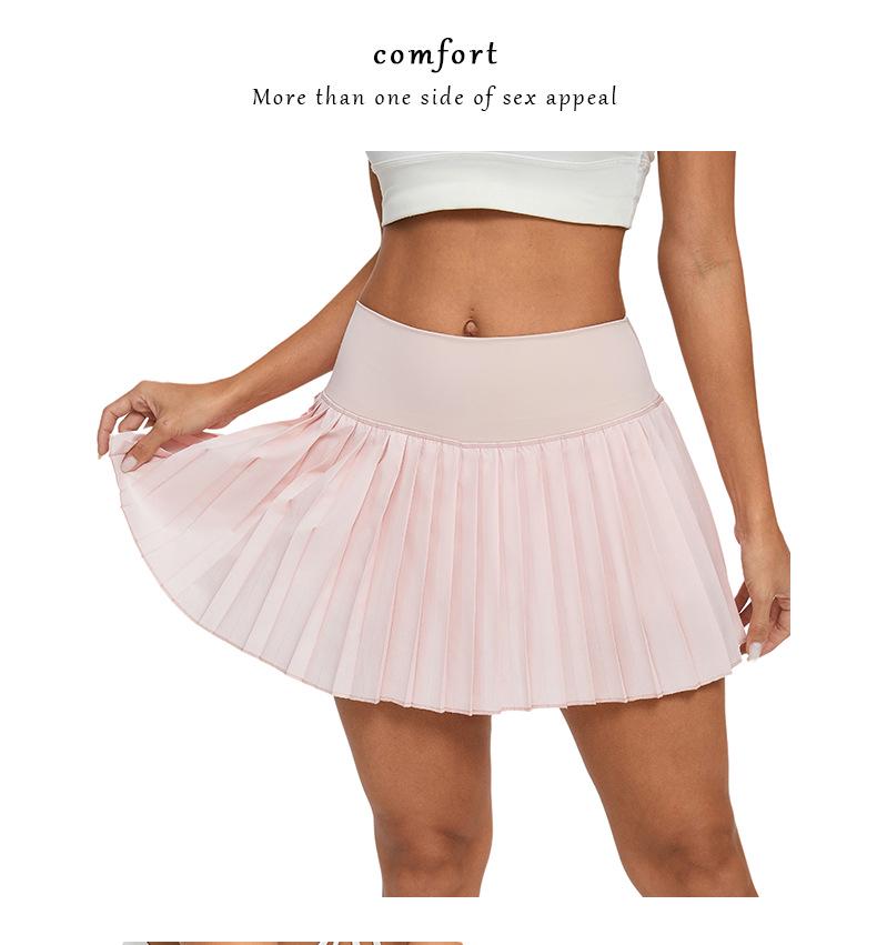 High-Waisted Pleated Sports Mini Skirt with Pockets - Women's Anti-Exposure Tennis Skirt