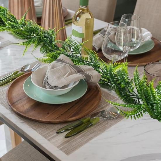 6 Ft Artificial Greenery Garland Green Vine Fake Eucalyptus Ferns Garland Faux Hanging Plants for Wedding Arch Layout Wreath Home Garden Decoration