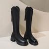 Small Thick-soled Boots Women's 2025 Autumn and Winter New High Tube But Knee Knight Boots Rear Zipper Boots Ins