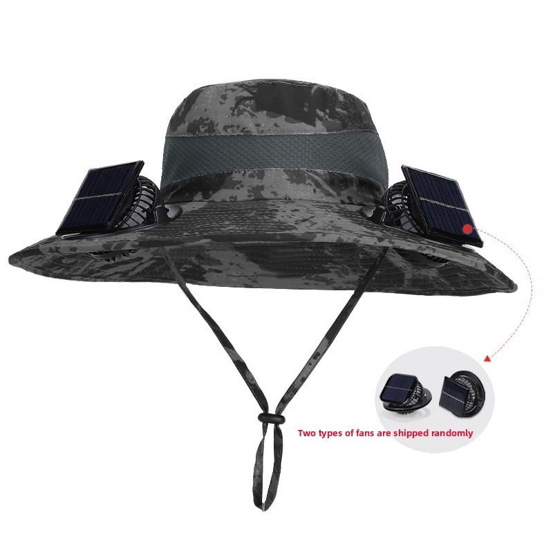 Солнечная шляпа рыбака с двойным вентилятором и широкими полями для защиты от солнца для активного отдыха Ink Gray