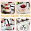 Stainless Steel Round Cake Molds 6-Pack, 7.5cm Mousse Ring Pastry Cutter with Cake Press and Lifter, Baking Ring for Dessert