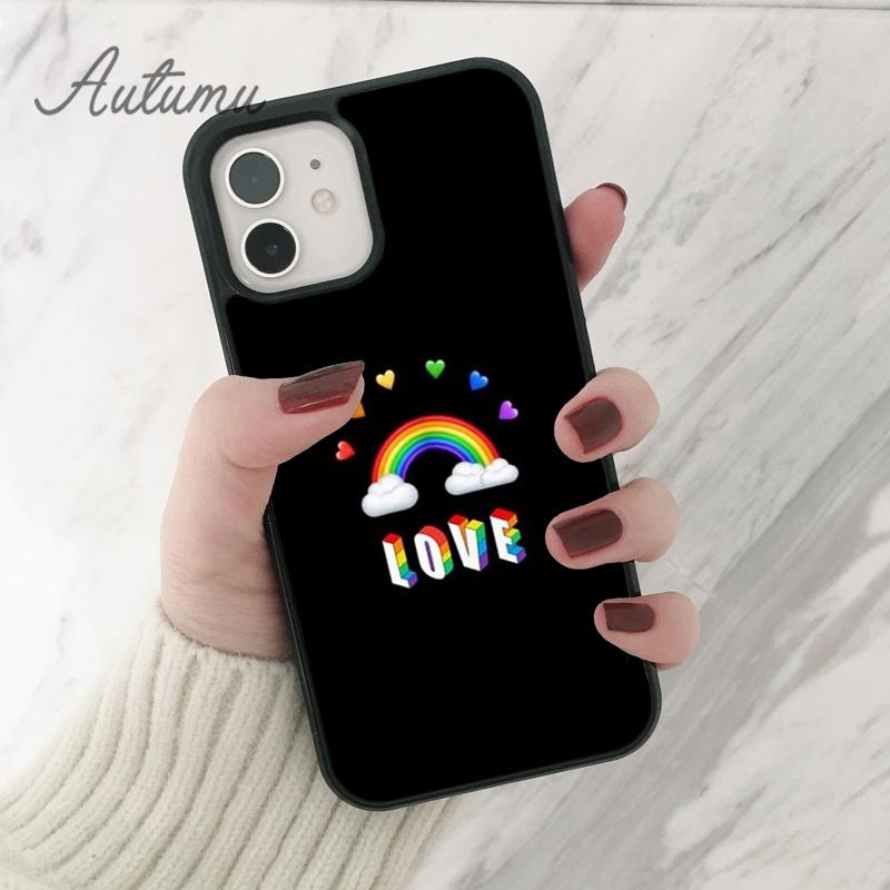 Regenbogen Homosexuell Lesben LGBT Telefon Fall für iPhone 11 12 13 14 Pro Max mini XR XS SE 2020 6 6S 7 8 Plus Samsung Galaxy S21 S22 Abdeckung