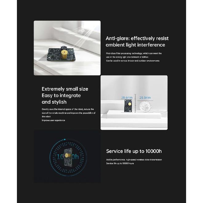 WayPonDEV SSL-20L Solid State 24Hz FOV 100° Lidar Sensor Scanner, 15-200mm Scanning Distance Ranging Rangefinder, Small Size Robotics Lidar Scanner