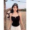 Women's Sultry Backless Beaded Halter Neck Camisole Top
