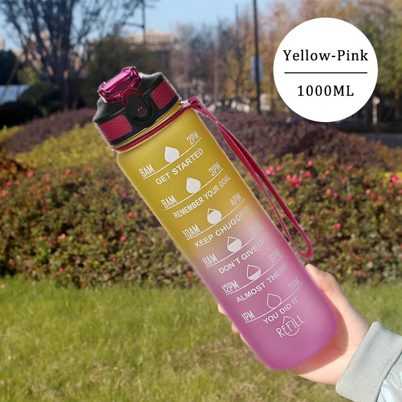 Water Bottle Motivational Sport Water Bottle Leakproof Drinking Bottles Outdoor Travel Gym Fitness Jugs For Kitchen