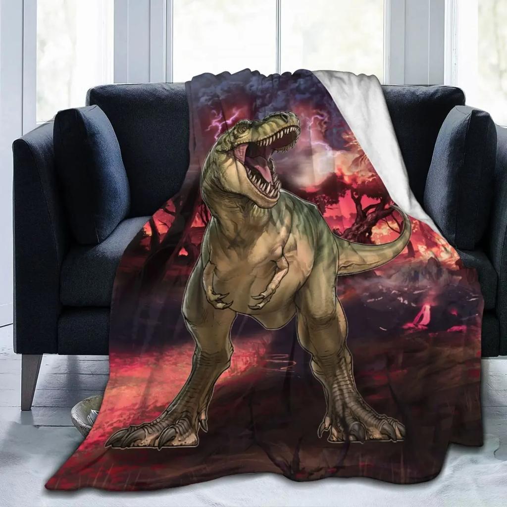 Dinosaur Blanket for Boys Jurassic Dino World Park Soft Flannel Throw Blanket Dinosaur Room Decor for Boys Gifts for Sofa Bed